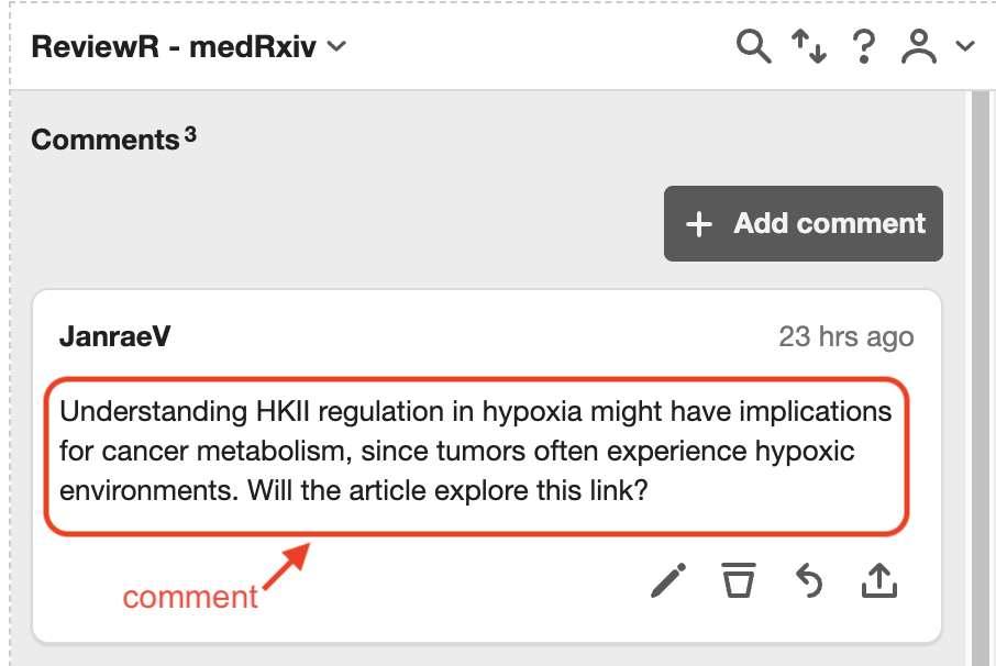 Example of a comment